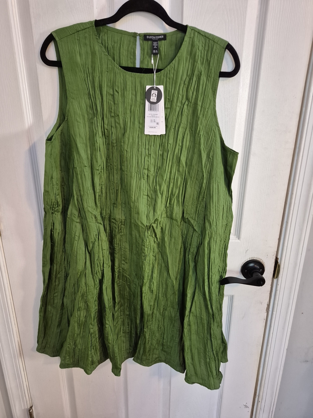 Eileen Fisher Crushed Silk Round Neck Dress